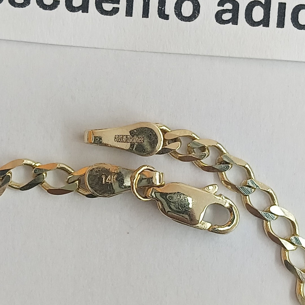 PULSERA TEJIDO BARBADA 14K 18 CM 3.5 GR (NUEVO)