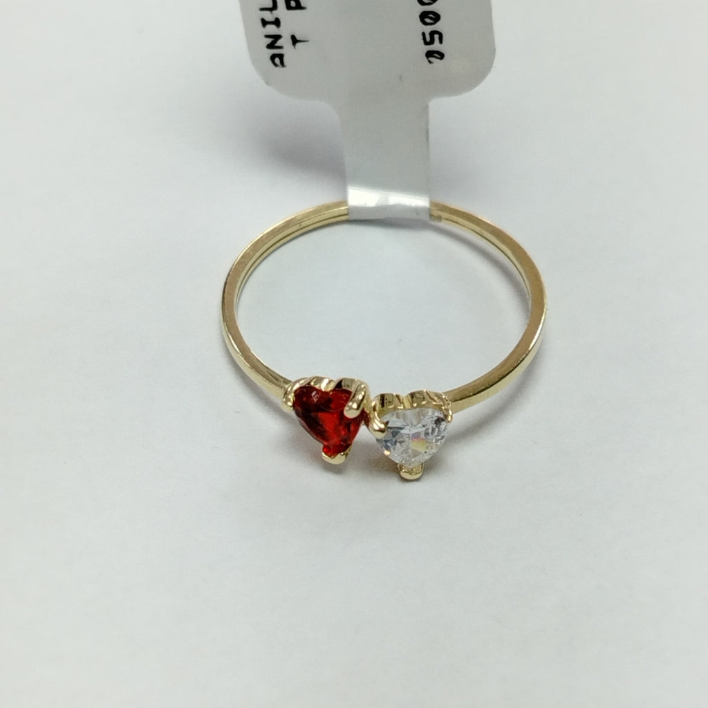 ANILLOS CON CIRCONIA T PIEDRA DE COLOR 14K TALLA 7 1.1 GR (NUEVO)