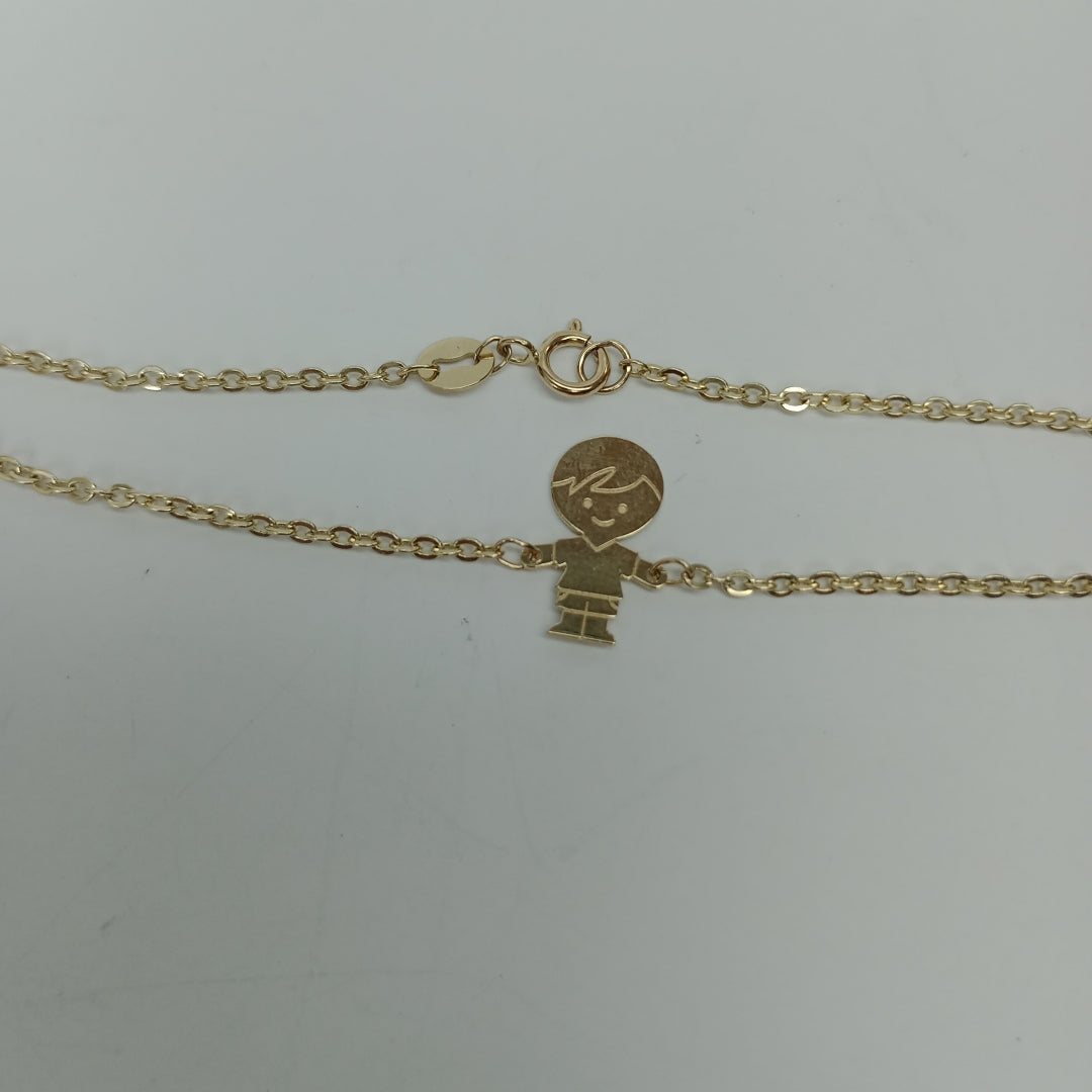 PULSERA TEJIDO ESPECIAL FIG NIÑO 14K 18 CM 1.5 GR (NUEVO)