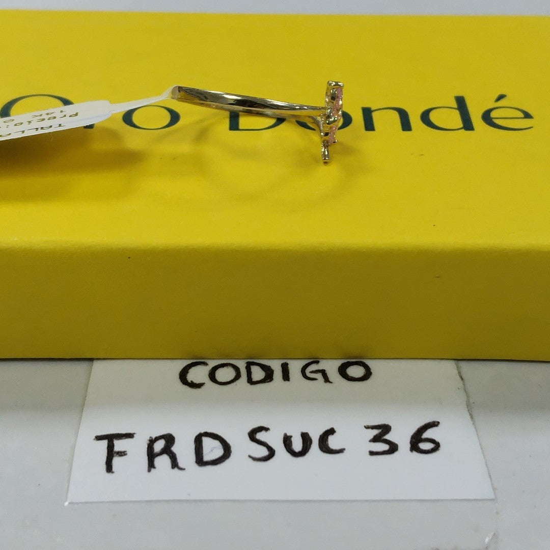 ANILLOS FIG FLOR PIEDRAS COL 14K TALLA 7 0.9 GR (NUEVO)