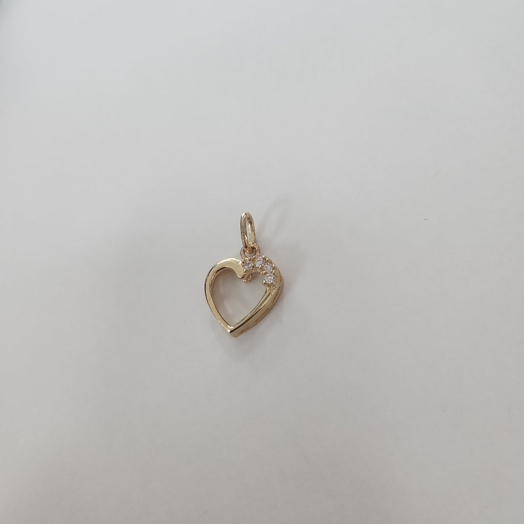 DIJE CORAZON CON CIRCONIAS 14K 1.4 GR (NUEVO)