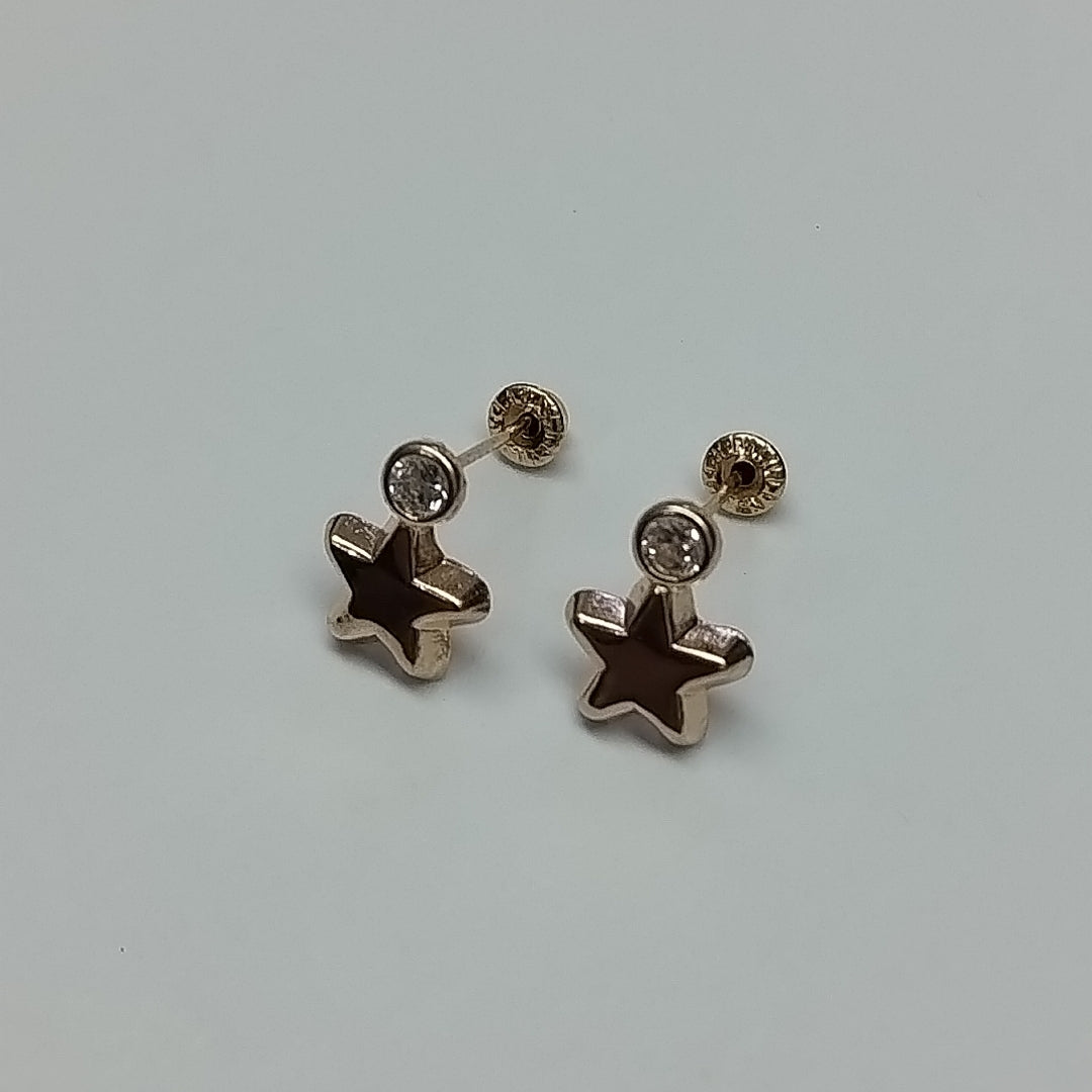 BROQUELES BROQUEL FIG ESTRELLA C CIRCONIA 14K 0.2603 GR (NUEVO)