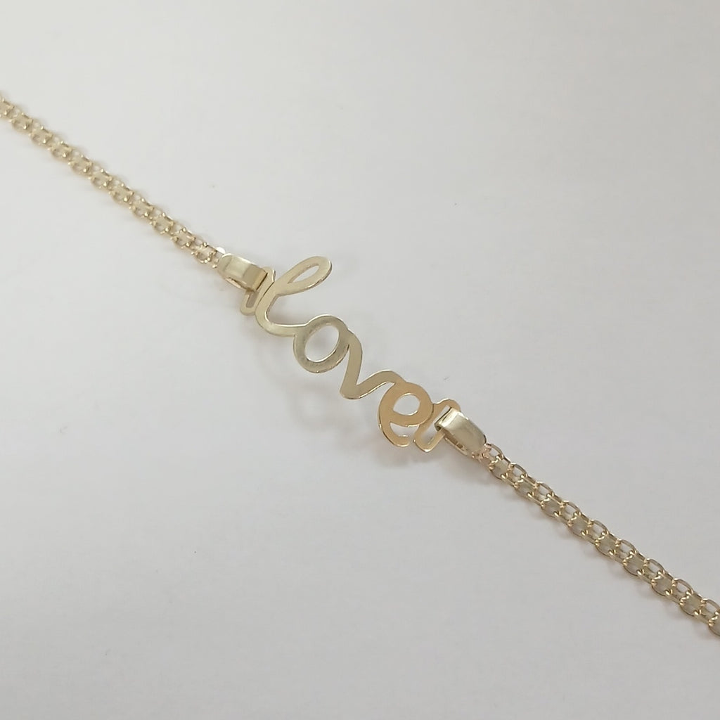 PULSERA ESCLAVA GRABADA LOVE 10K 18 CM 2.7 GR (NUEVO)
