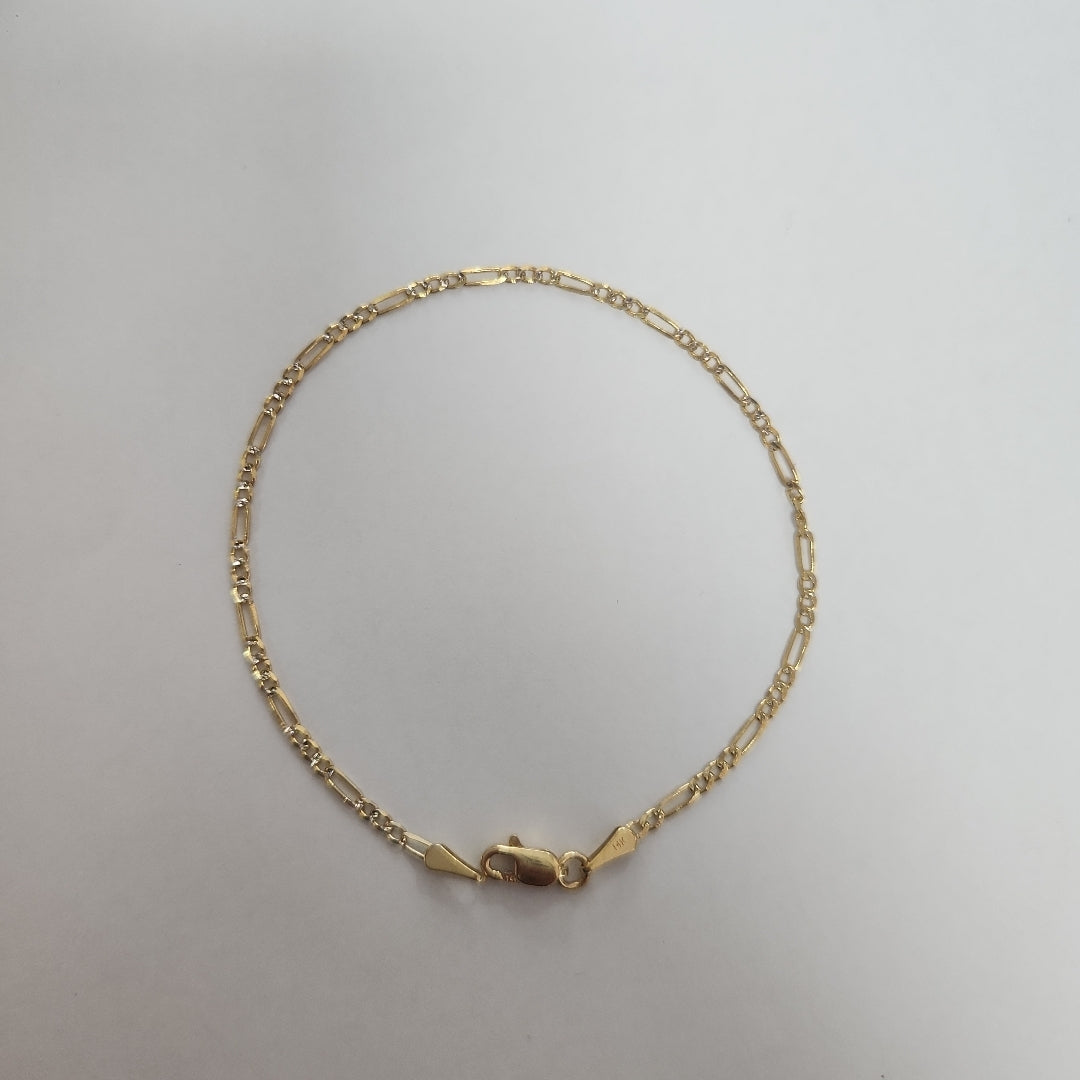 PULSERA 3X1 DIAMANTADA 14K 18 CM 1.5 GR (NUEVO)