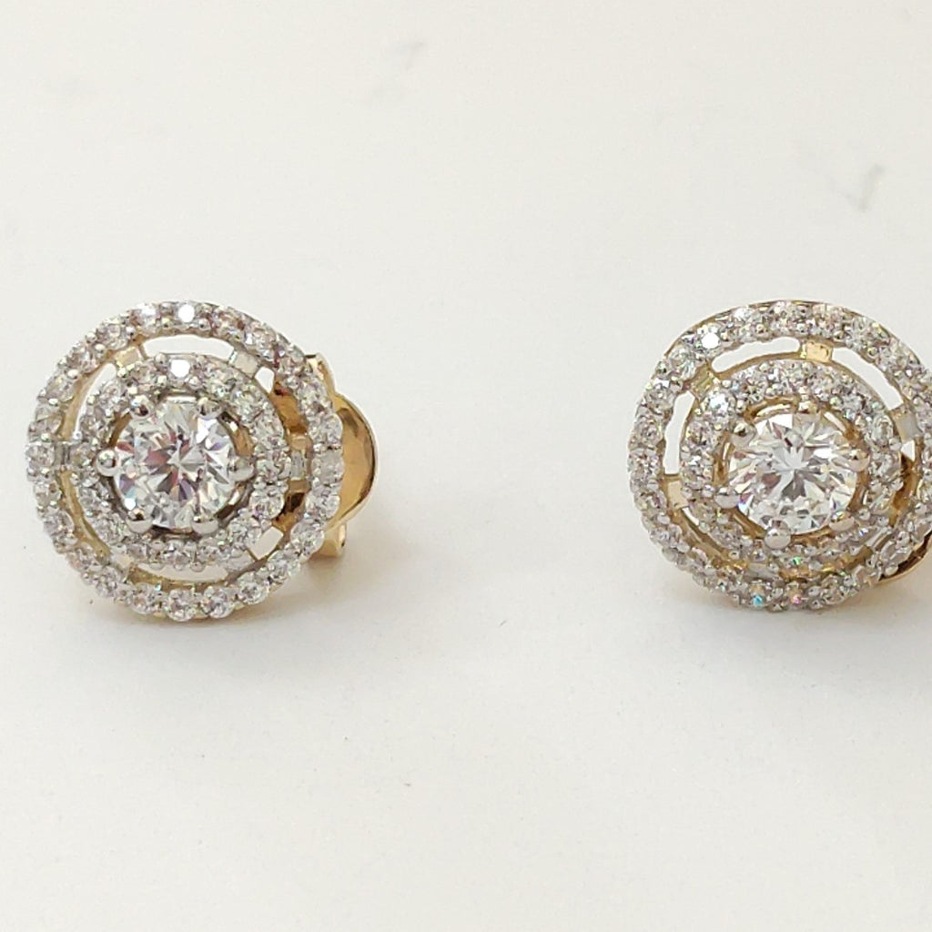 BROQUELES MEDIO ADEREZO BROQUELES Y DIJE C CIRCONIAS 14K 4 GR (NUEVO)