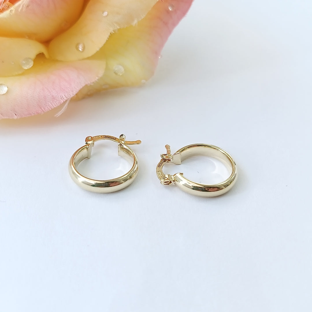 ARETES ARRACADA LISA 14K 1.7 GR (NUEVO)