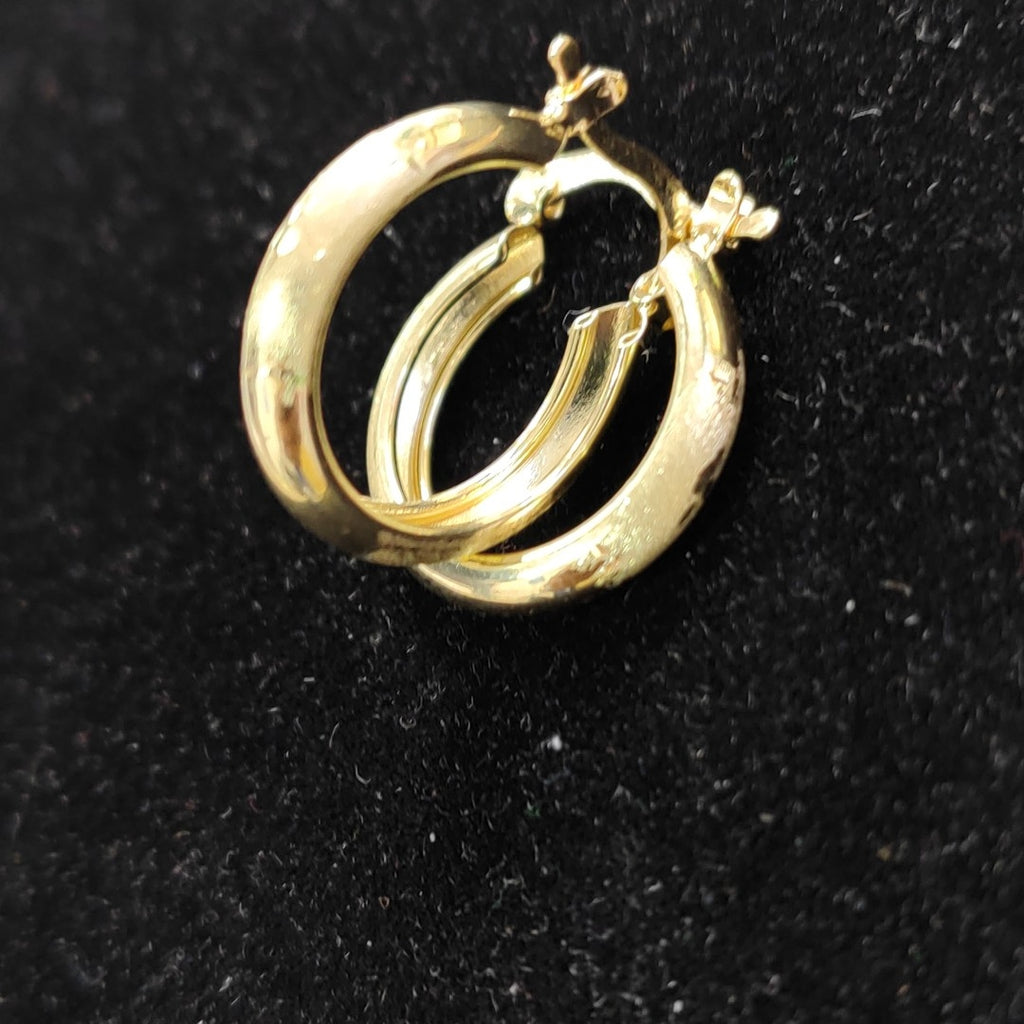 ARETES TEJIDO ARRACADA SATINADA 14K 2.6 GR (NUEVO)