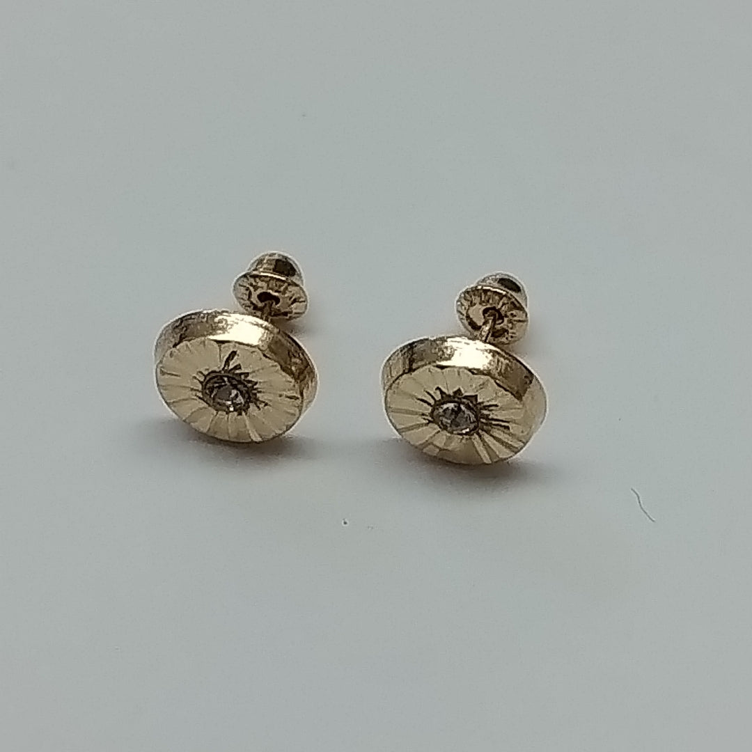 BROQUELES BROQUEL FIG BOTON C CIRCONIA 14K 0.2916 GR (NUEVO)