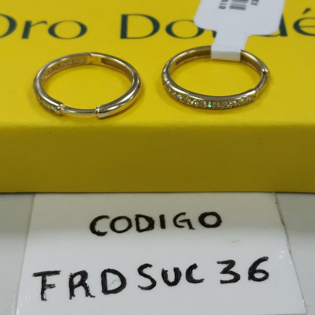 ARETES ARRACADAS C CIRCONIAS 14K 1.9 GR (NUEVO)