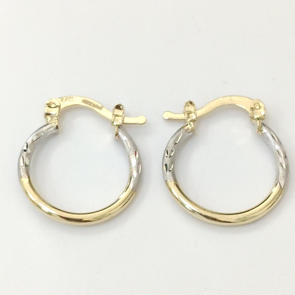 ARETES ARRACADAS COMBINADAS 14K 1.1 GR (NUEVO)