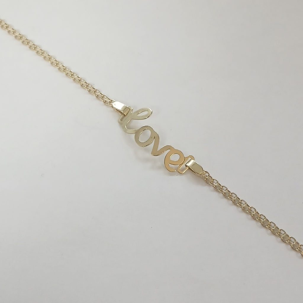 PULSERA ESCLAVA GRABADA LOVE 10K 18 CM 2.7 GR (NUEVO)