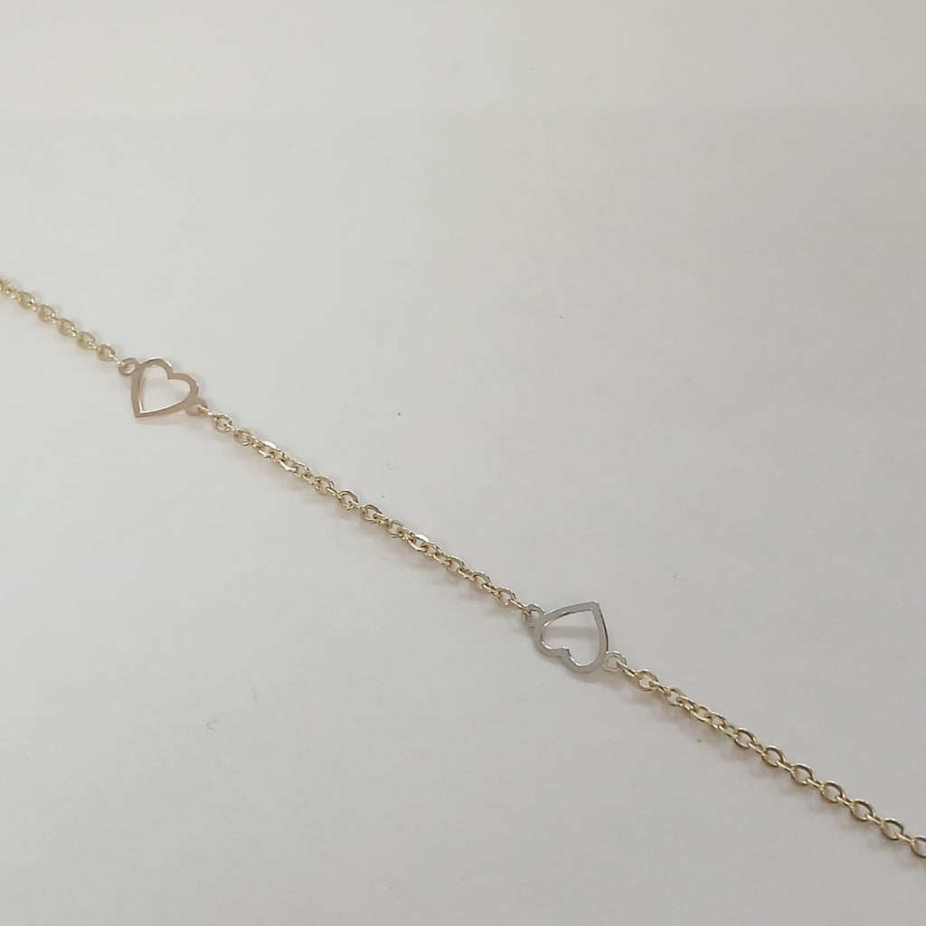 PULSERA ESPECIAL CON CORAZONES 10K 18 CM 1.2 GR (NUEVO)