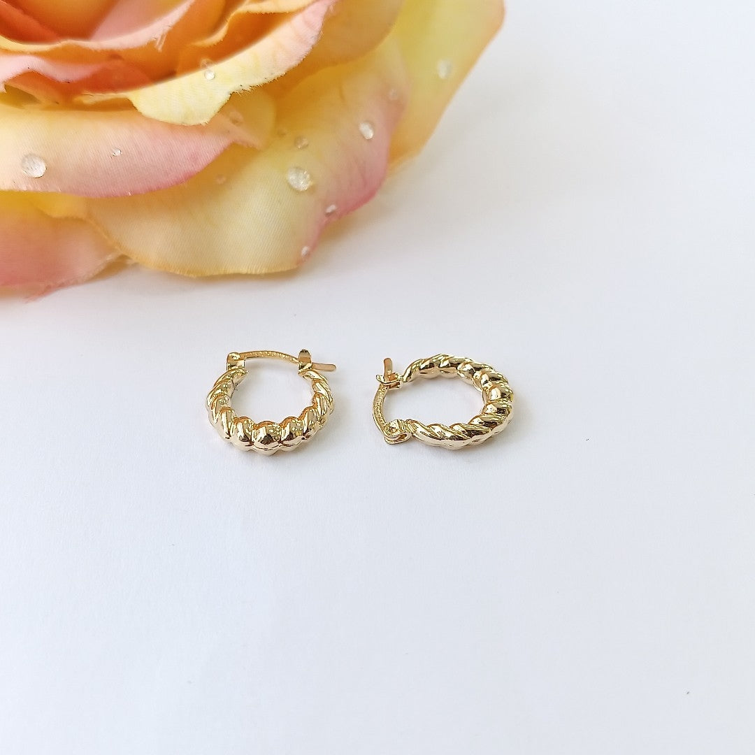 ARETES ARRACADAS TZL HUECAS 14K 1.5 GR (NUEVO)