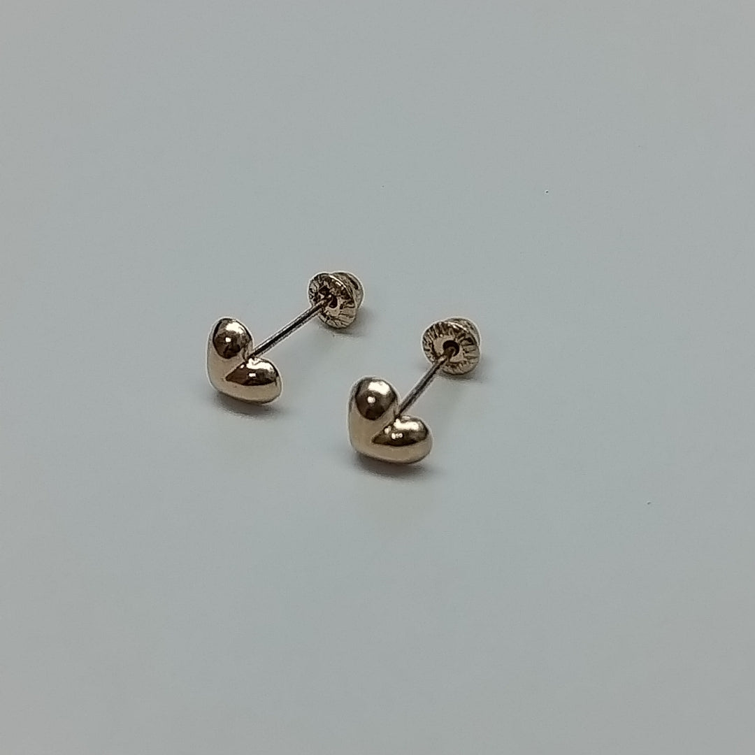 BROQUELES BROQUEL FIG CORAZON LISO 14K 0.1987 GR (NUEVO)