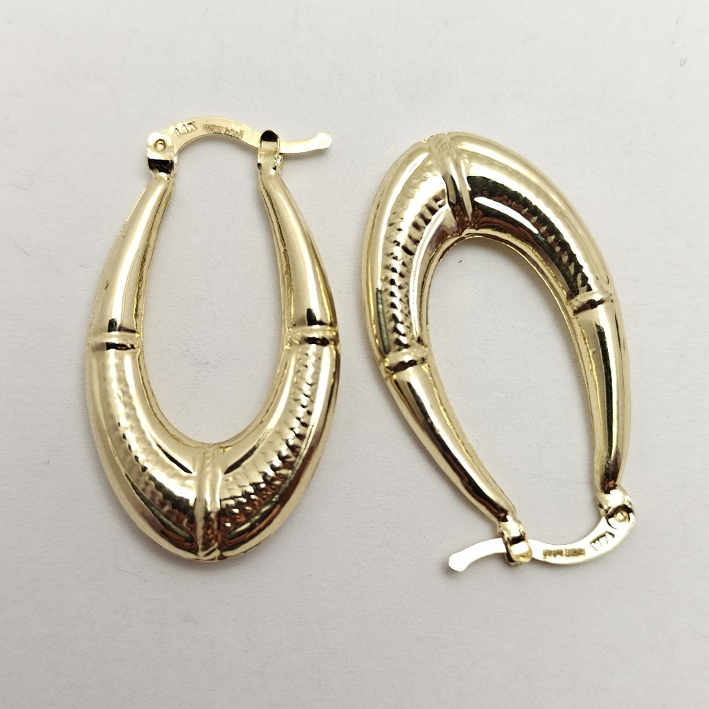 ARETES ARRACADAS ESTRIADAS 14K 2.7 GR (NUEVO)