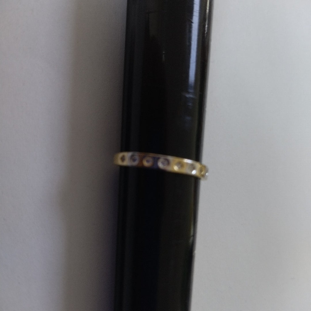 ANILLO ANILLITO C CIRCONIAS COMBINADO 14K 8 TALLA 2.1 GR (NUEVO)
