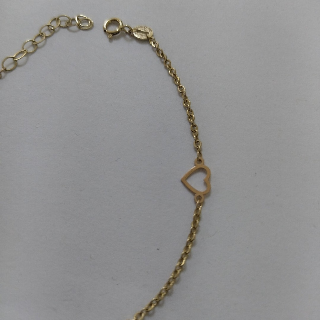 PULSERA ESPECIAL CON CORAZONES 10K 18 CM 1.2 GR (NUEVO)