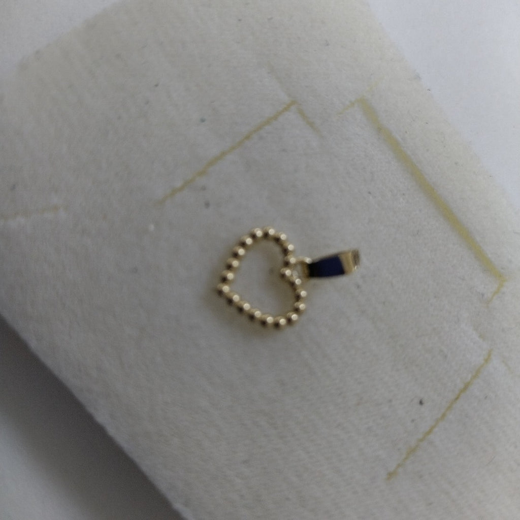 DIJE CORAZON CON CIRCONIAS 10K 0.6 GR (NUEVO)