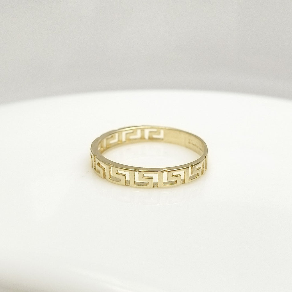 ANILLO ARGOLLA C GRECAS 14K 7 TALLA 1.6 GR (NUEVO)