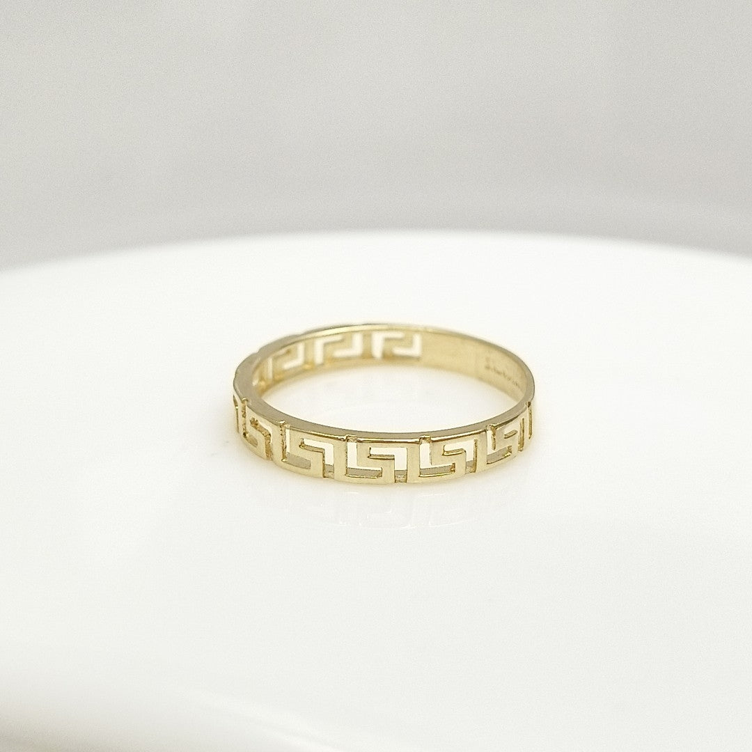 ANILLO ARGOLLA C GRECAS 14K 7 TALLA 1.6 GR (NUEVO)