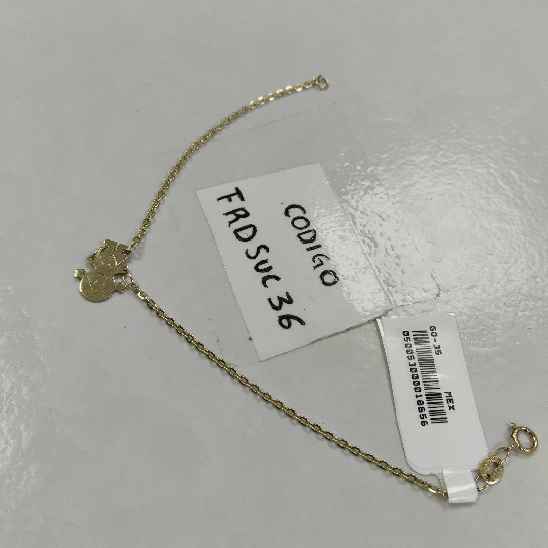 PULSERA ESP CON DIJE DE NIÑA 14K 18 CM 1.4 GR (NUEVO)