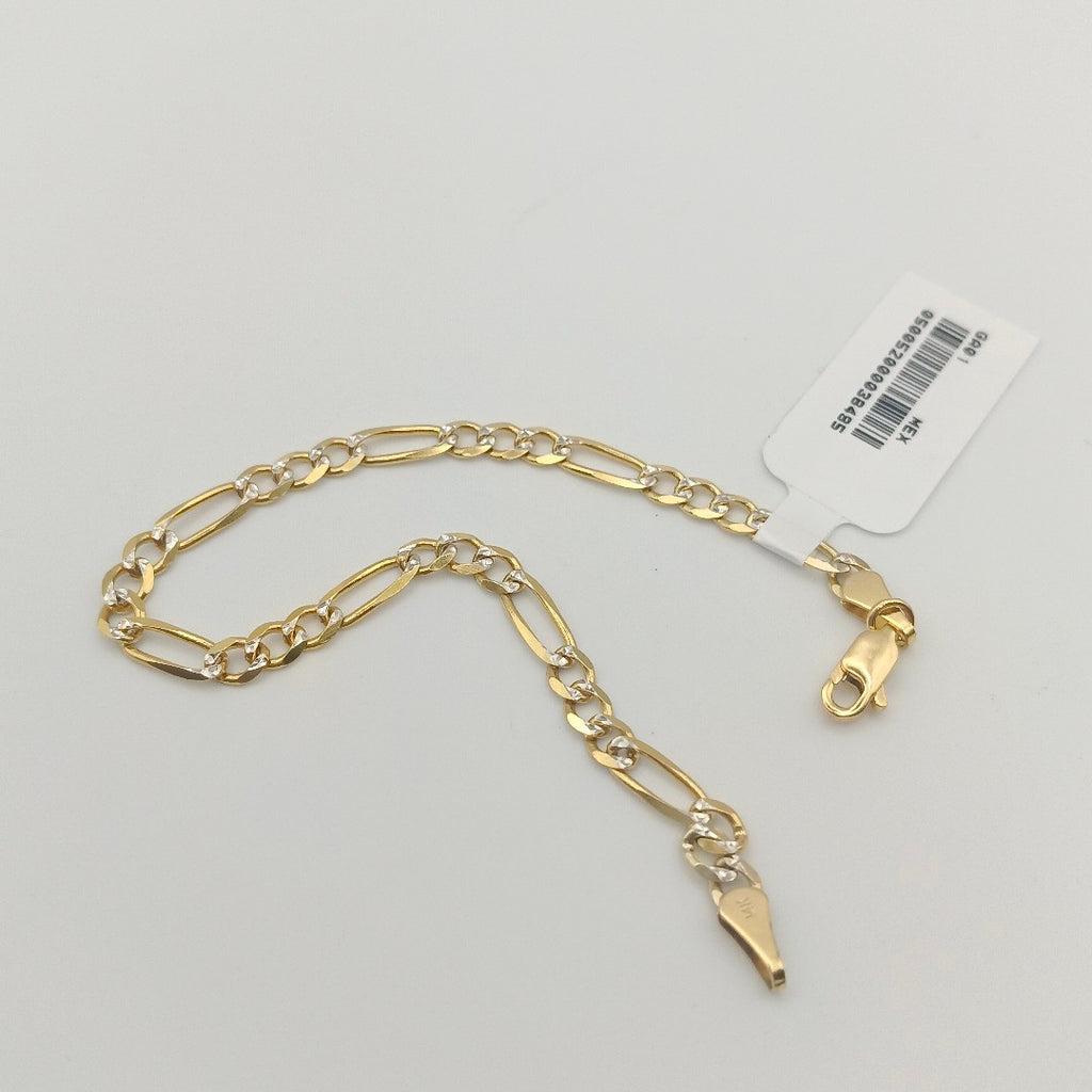 PULSERA 3X1 DIAMANTADA 14K 18 CM 4.5 GR (NUEVO)