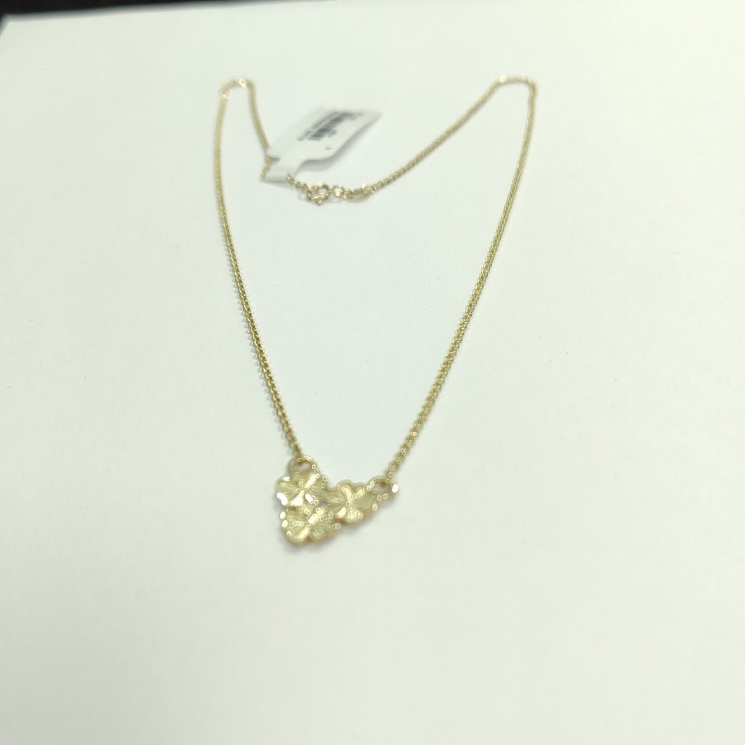 CADENA TEJIDO GARGANTILLA ESPECIAL C FLORES 14K 45 CM 3 GR (NUEVO)