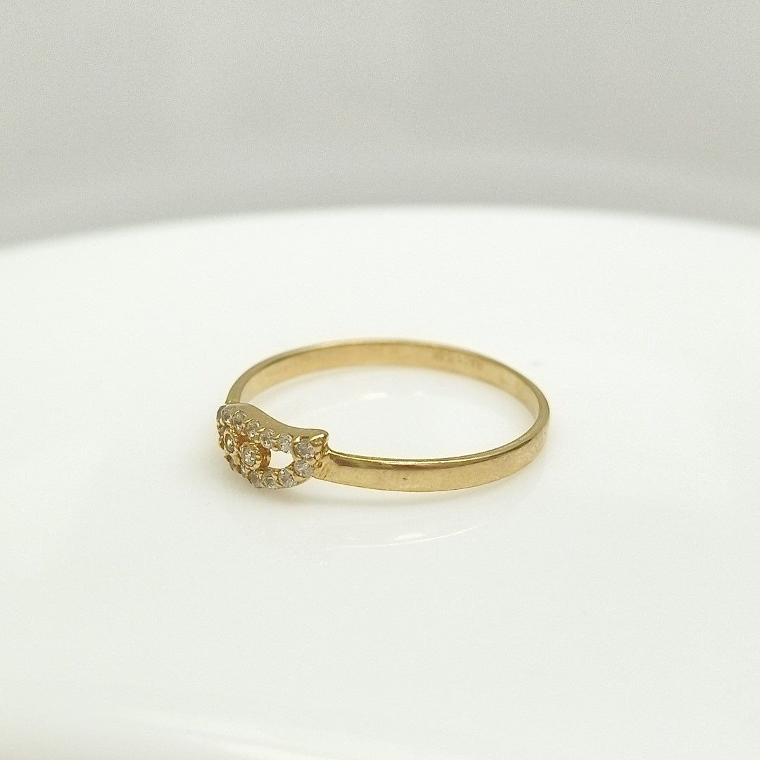 ANILLO ANILLITO C CIRCONIAS 14K 9 TALLA 1.3 GR (NUEVO)