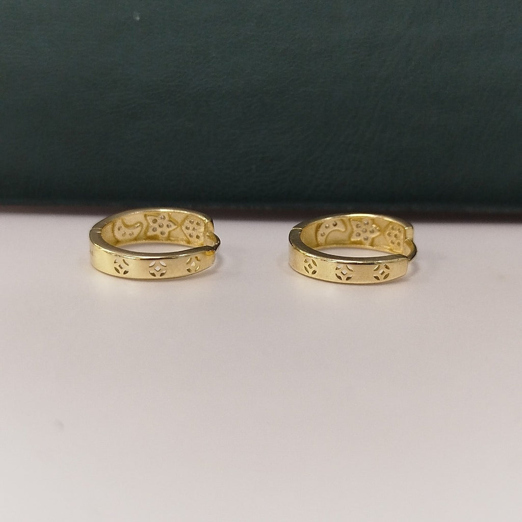 ARETES TEJIDO HUGGIES CON CIRCONIAS 14K 3 GR (NUEVO)