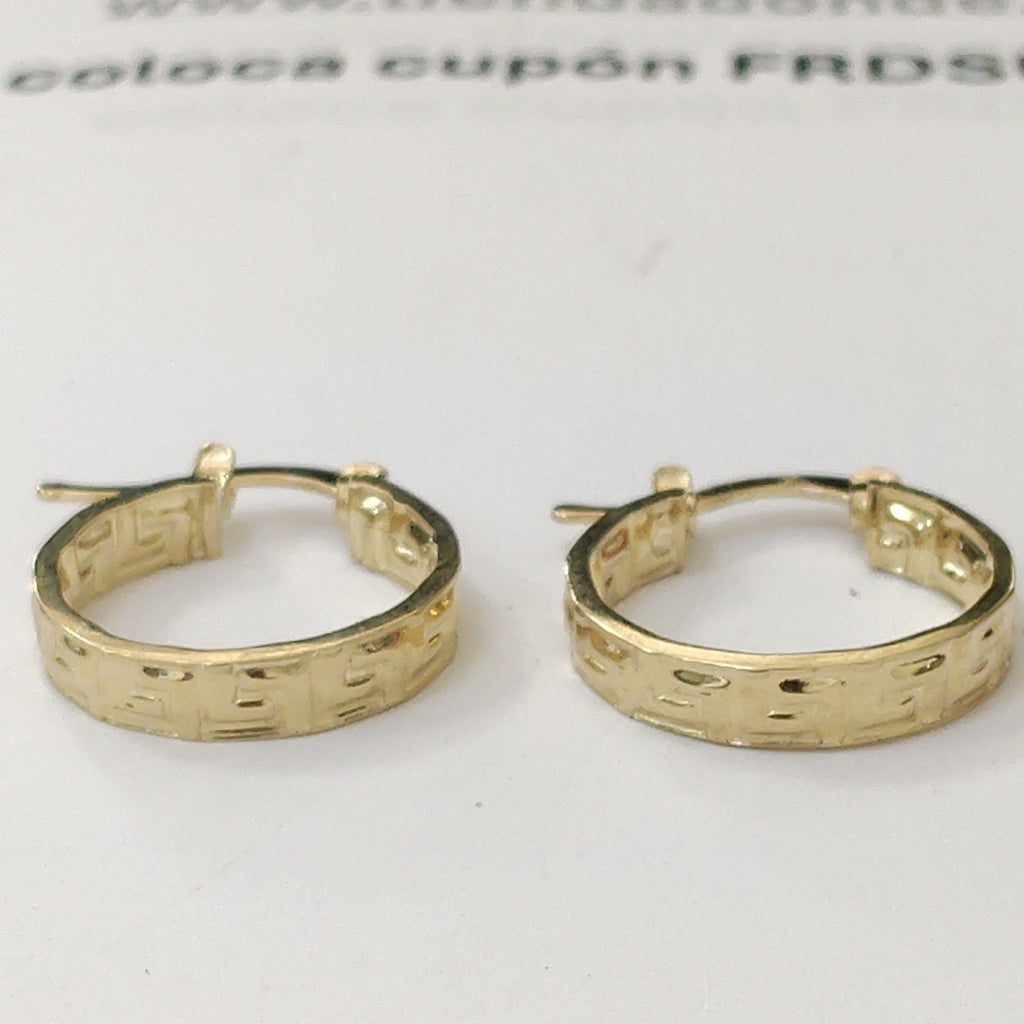 ARETES ARRACADAS FIG GRECAS 14K 1.8 GR (NUEVO)