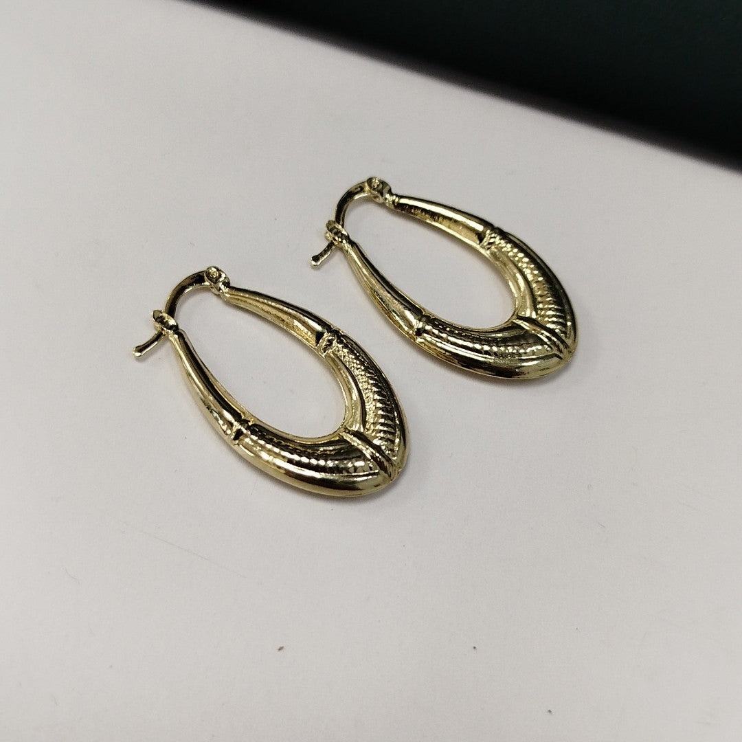 ARETES ARRACADAS ESTRIADAS 14K 2.7 GR (NUEVO)