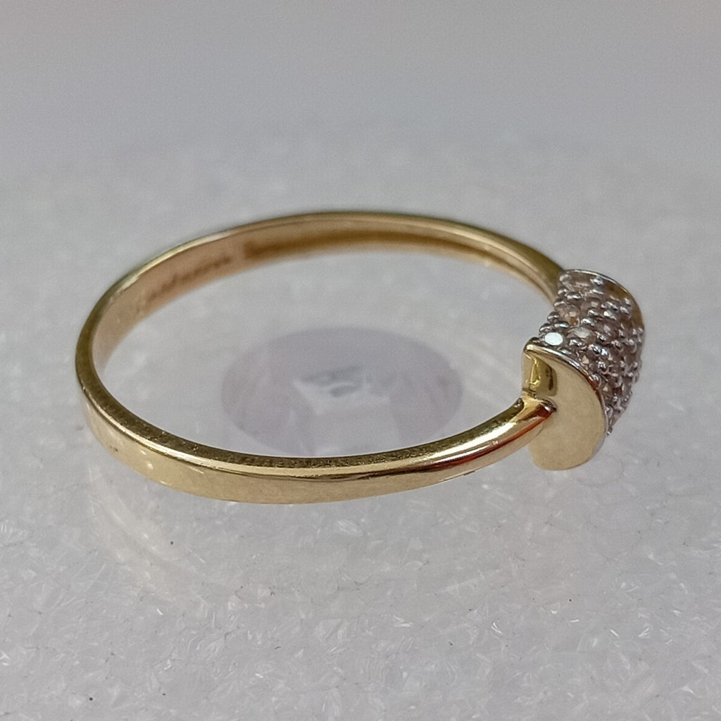 ANILLO ANILLITO C CIRCONIAS 14K 7 TALLA 1.4 GR (NUEVO)