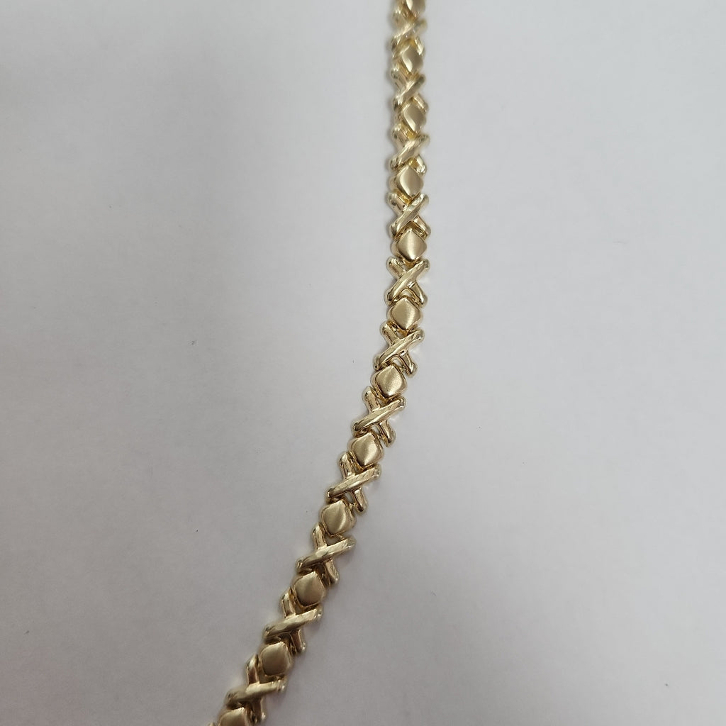 PULSERA ESPECIAL XOXO 14K 18 CM 6 GR (NUEVO)