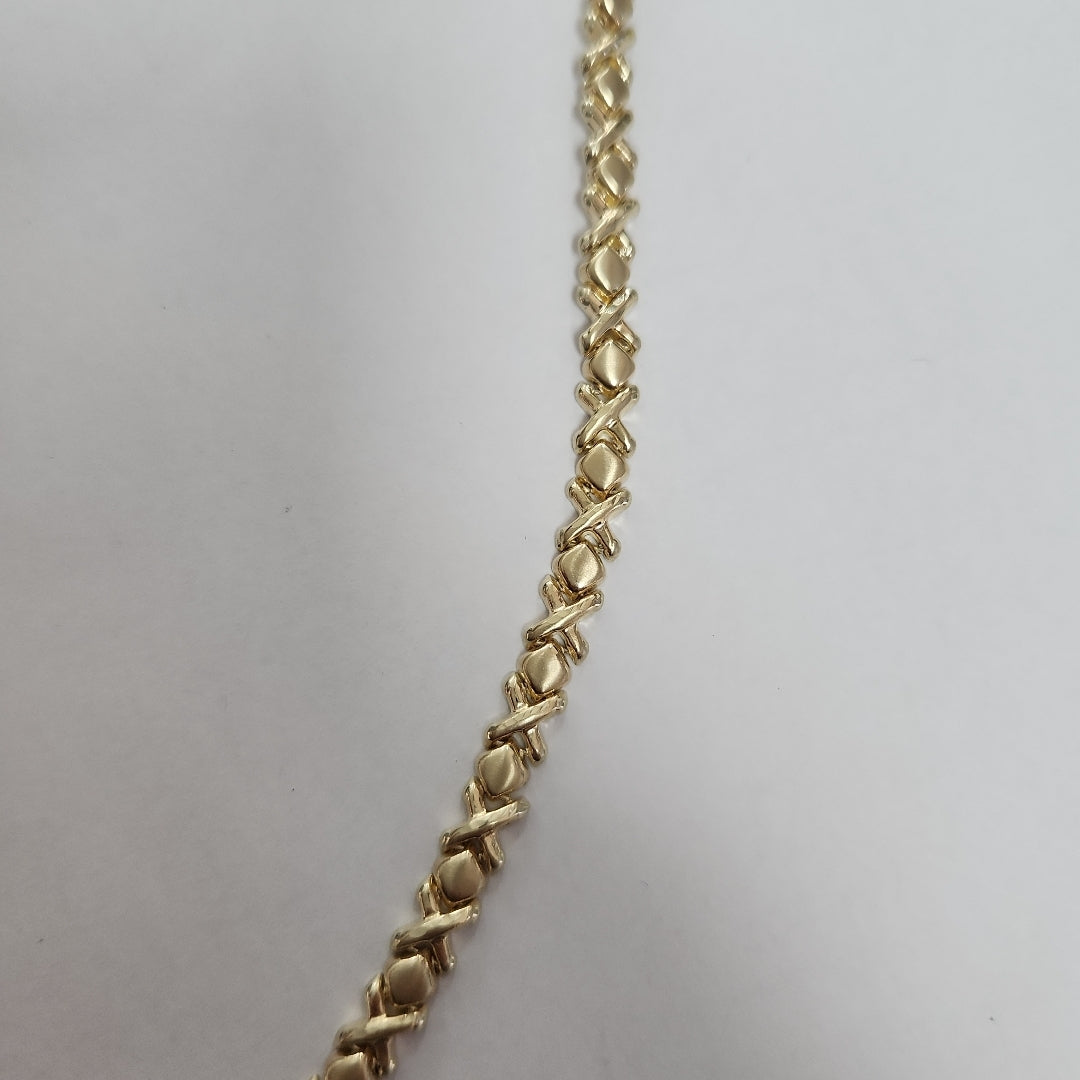 PULSERA ESPECIAL XOXO 14K 18 CM 6 GR (NUEVO)