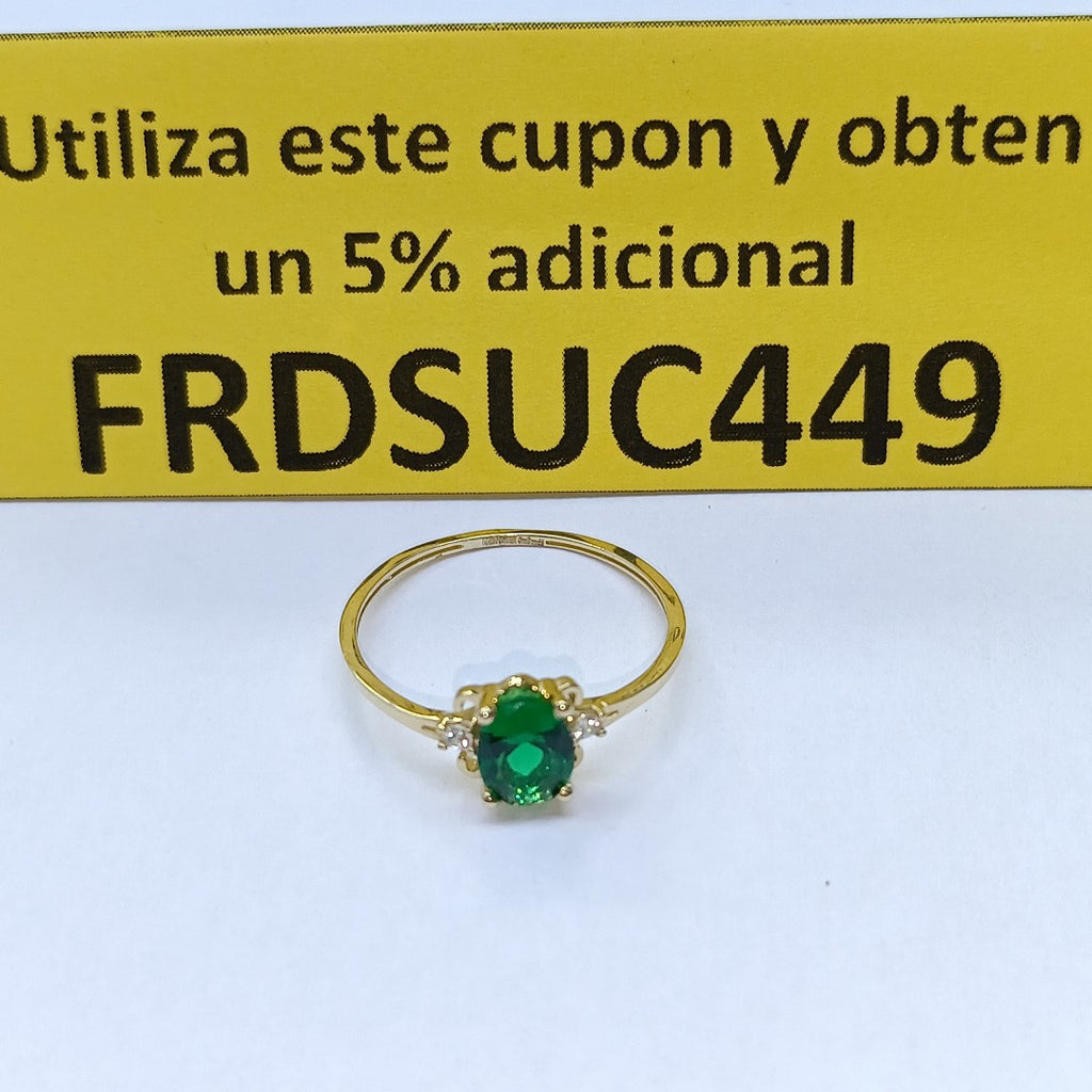 ANILLOS CON CIRCONIAS PDRAS DE COLOR 14K TALLA 7 1.1 GR (NUEVO)