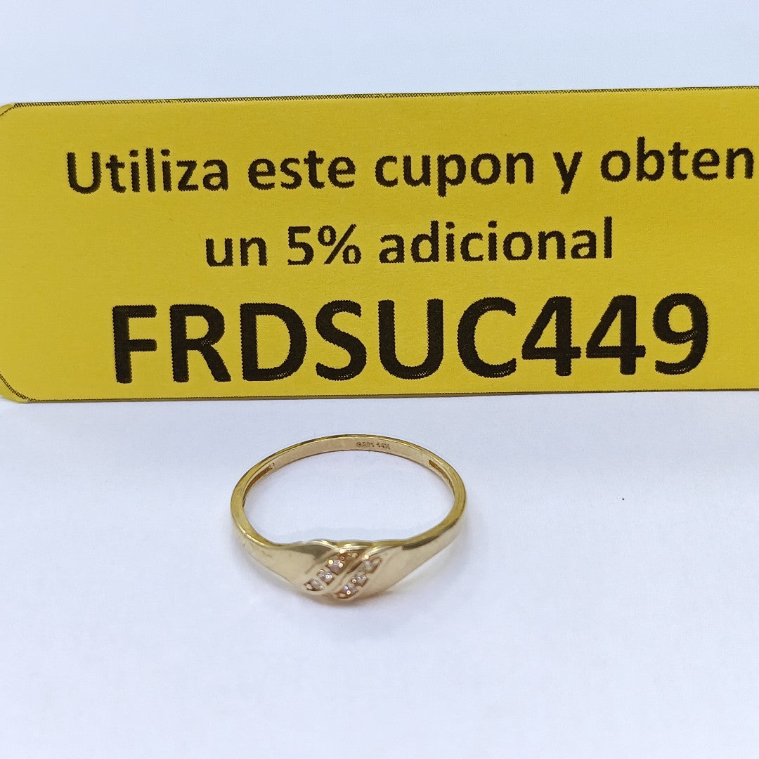 ANILLO ANILLITO C CIRCONIAS 14K 7.5 TALLA 1.1 GR (NUEVO)