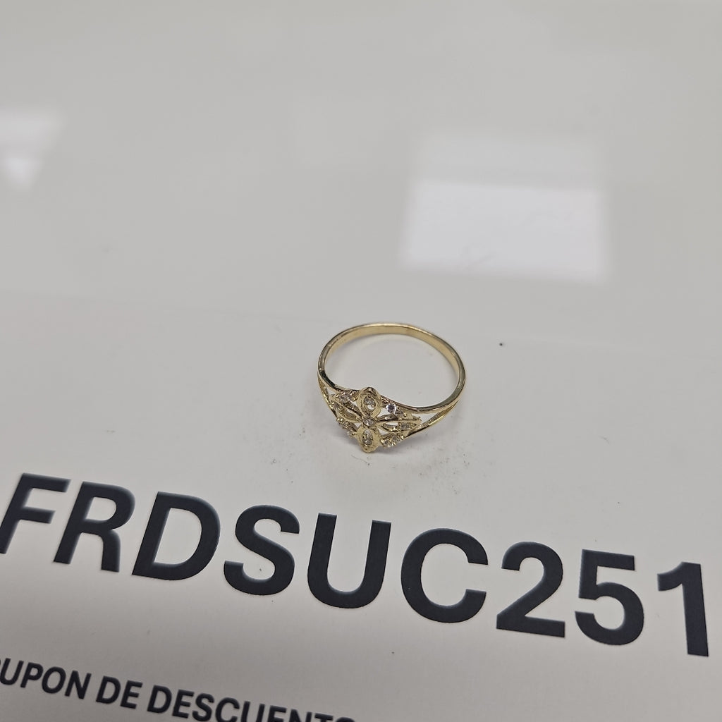 ANILLOS ANILLITO FIG NUDO DE BRUJA CON CIRCONIAS 10K TALLA 8 1.8 GR (NUEVO)
