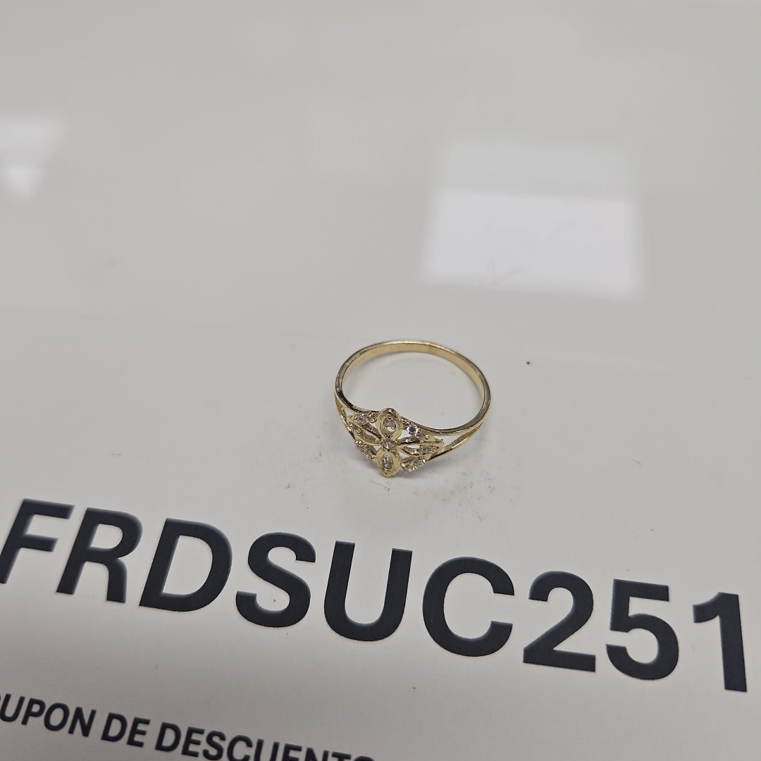 ANILLOS ANILLITO FIG NUDO DE BRUJA CON CIRCONIAS 10K TALLA 8 1.8 GR (NUEVO)