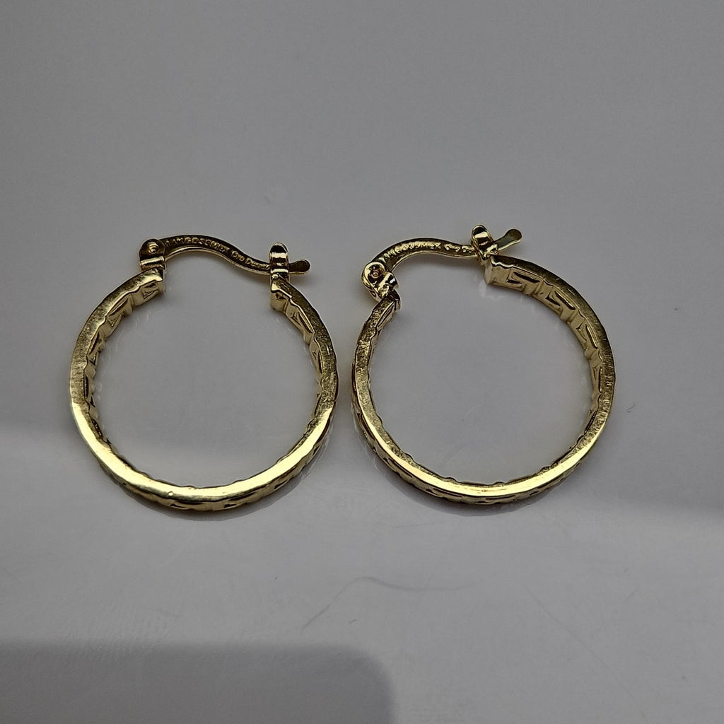 ARETES TEJIDO ARRACADAS TIPO GRECAS 14K 2.1 GR (NUEVO)