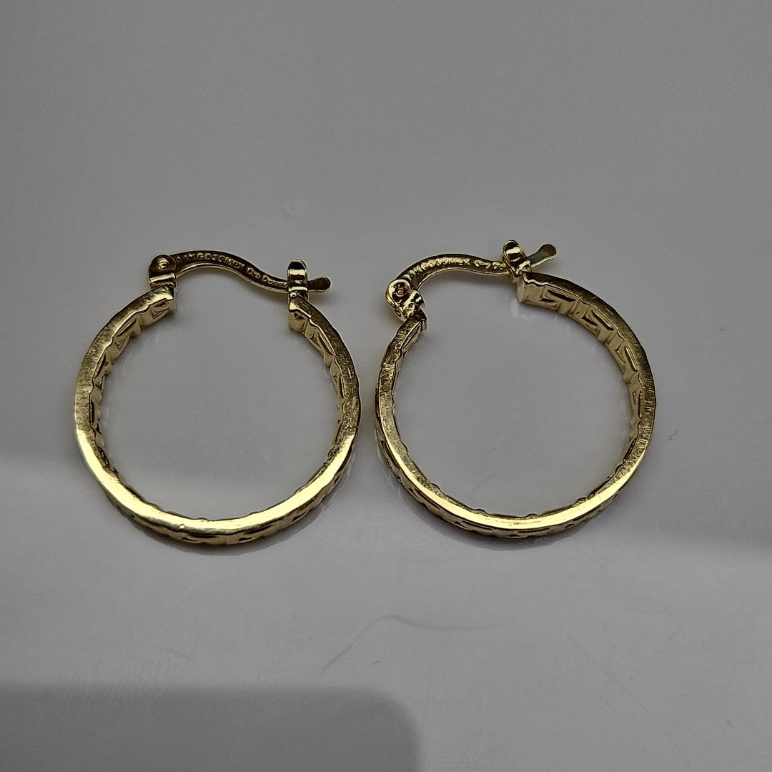 ARETES TEJIDO ARRACADAS TIPO GRECAS 14K 2.1 GR (NUEVO)