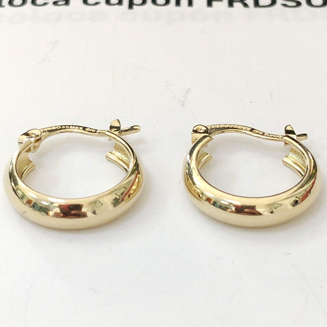 ARETES TEJIDO ARRACADAS LISAS 14K 2.1 GR (NUEVO)