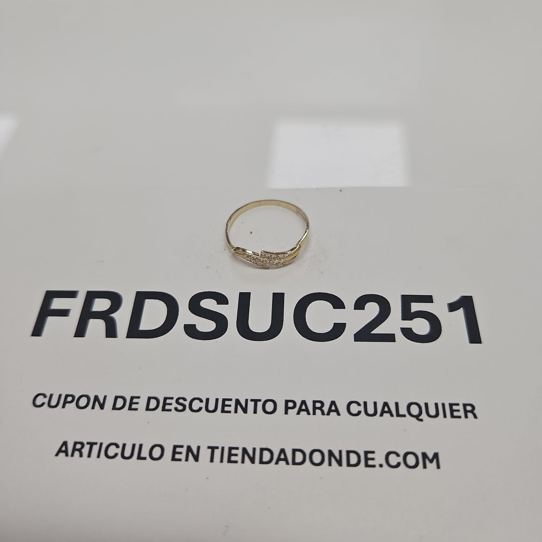 ANILLOS CON CIRCONIAS 14K TALLA 7 0.9 GR (NUEVO)