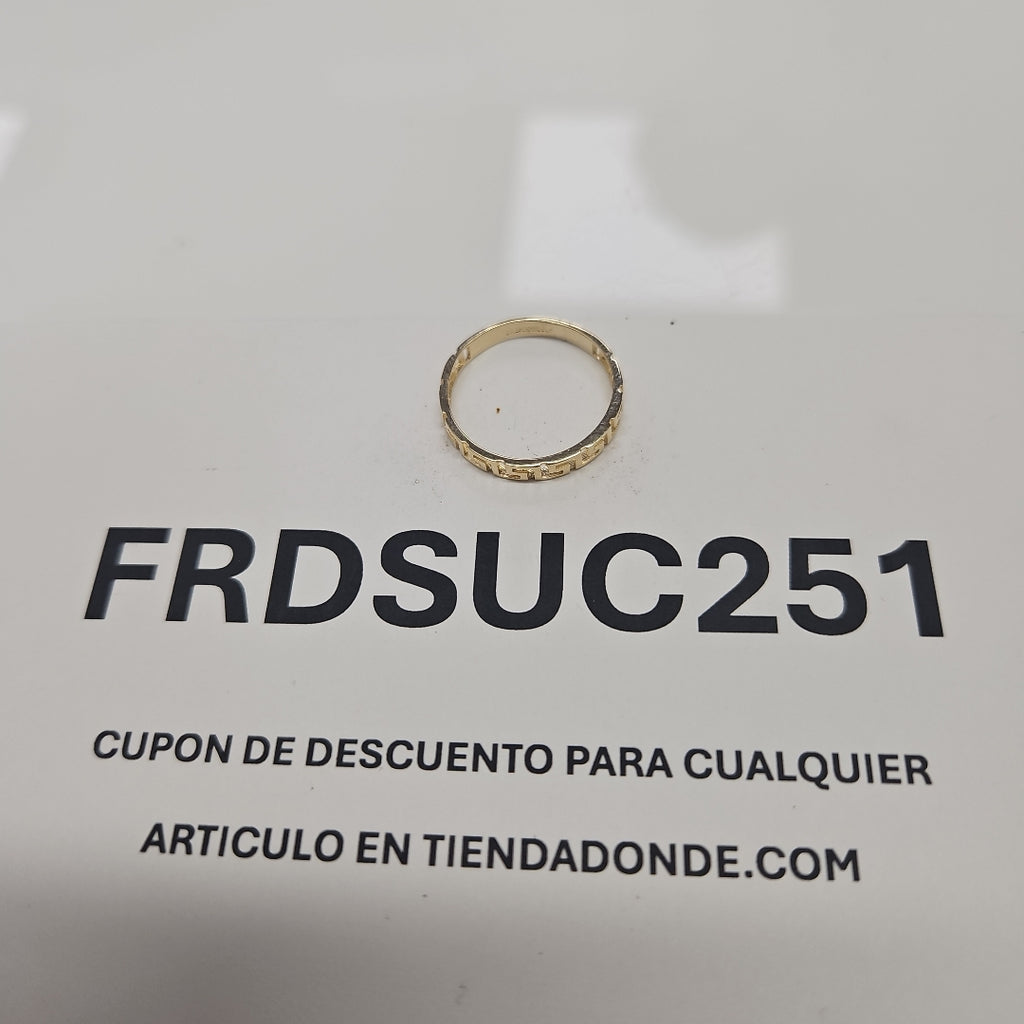 ANILLO ARGOLLA C GRECAS 14K 7 TALLA 1.5 GR (NUEVO)