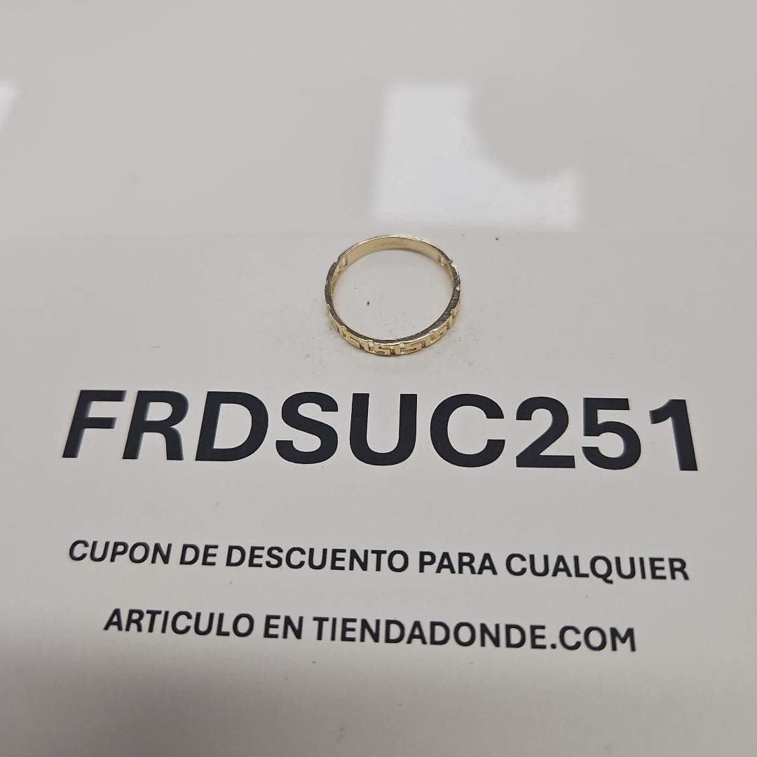 ANILLO ARGOLLA C GRECAS 14K 7 TALLA 1.5 GR (NUEVO)