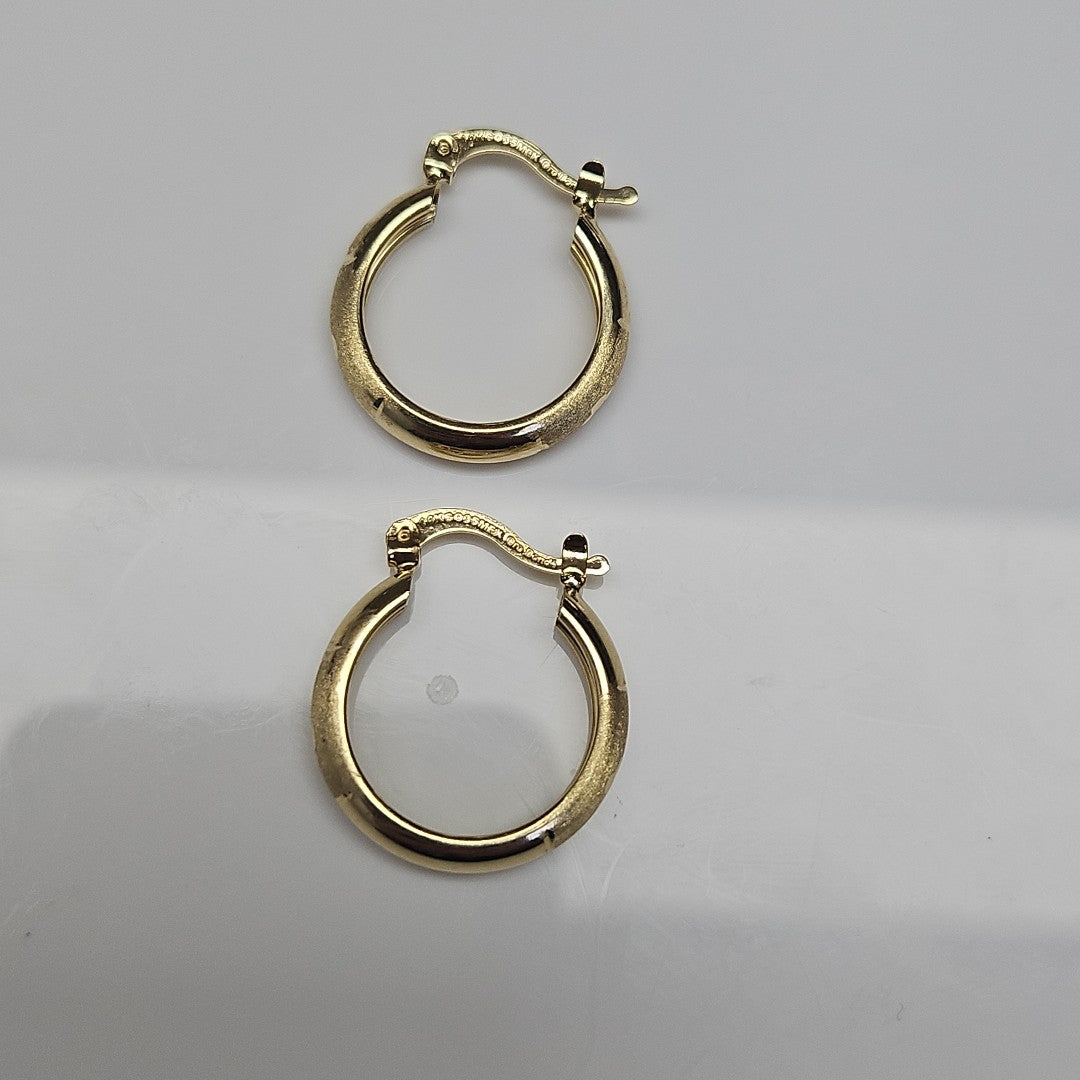 ARETES TEJIDO ARRACADA SATINADA 14K 2.5 GR (NUEVO)