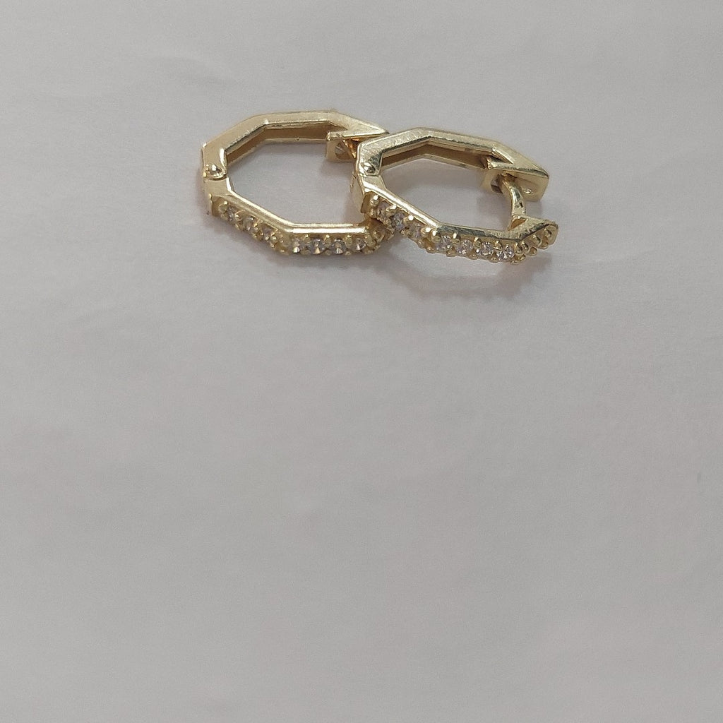 ARETES HUGIES C CIRCONIAS 14K 1.5 GR (NUEVO)