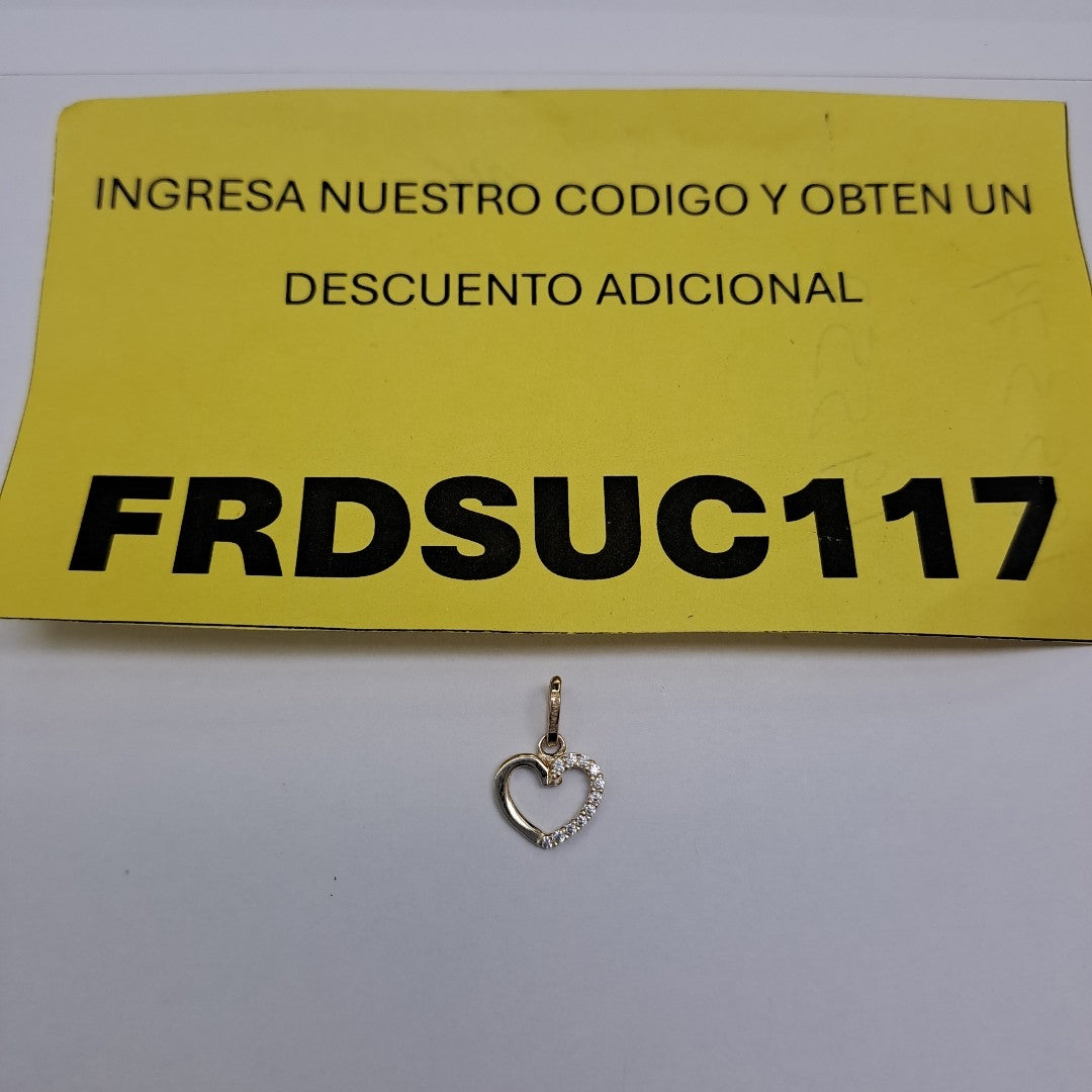 DIJE FIG CORAZON CON CIRCONIAS 14K 0.4 GR (NUEVO)