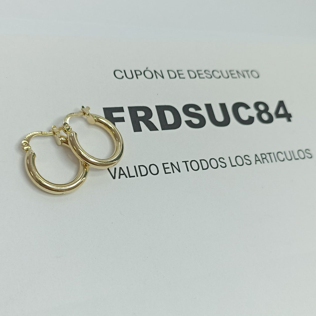 ARETES TEJIDO ARRACADAS LISAS 14K 1.6 GR (NUEVO)