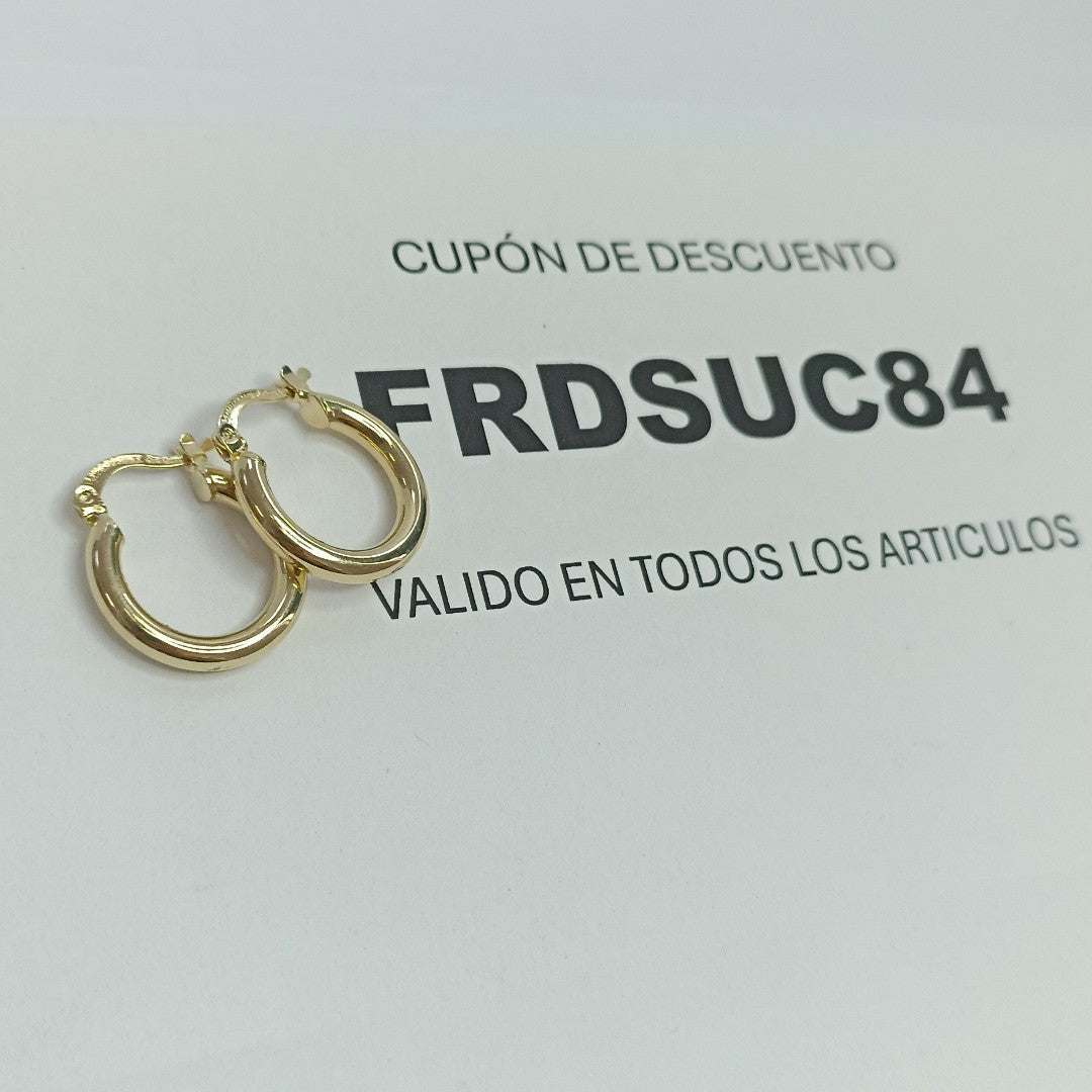 ARETES TEJIDO ARRACADAS LISAS 14K 1.6 GR (NUEVO)