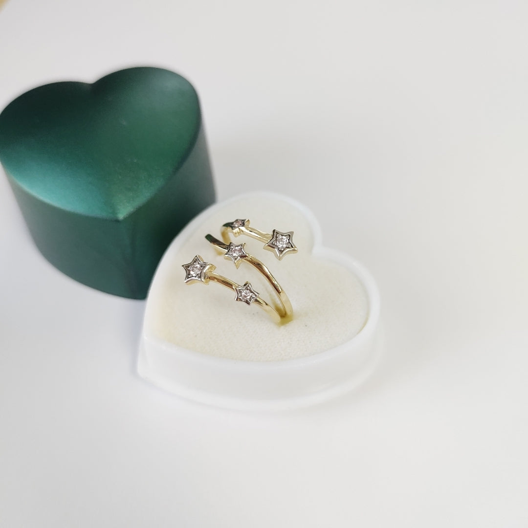 ANILLOS ANILLITO FIG ESTRELLA CON CIRCNIAS 10K TALLA 8 2.7 GR (NUEVO)